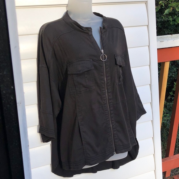 Soft Surroundings Black Zip-Front Blouse - Picture 3 of 12